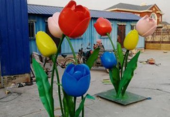 郁金香雕塑廠家，露天雕塑，不銹鋼郁金香雕塑選用