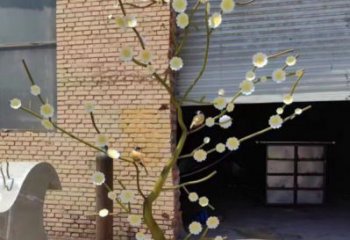 紫丁香雕塑制造商，露天雕塑，不銹鋼紫丁香雕塑訂做廠家