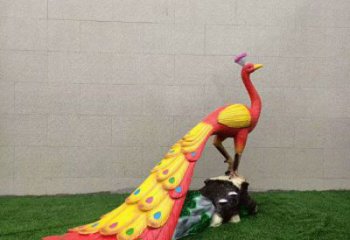 彩繪孔雀雕塑廠家通用，街頭雕塑，仿真孔雀雕塑標(biāo)準(zhǔn)