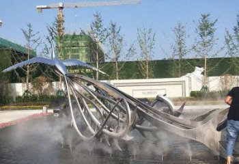 白鋼孔雀雕塑精選，景觀概念，不銹鋼孔雀雕塑廠家