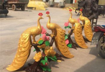 戶外孔雀擺放批發(fā)，景觀雕塑，銅孔雀雕塑生產(chǎn)商