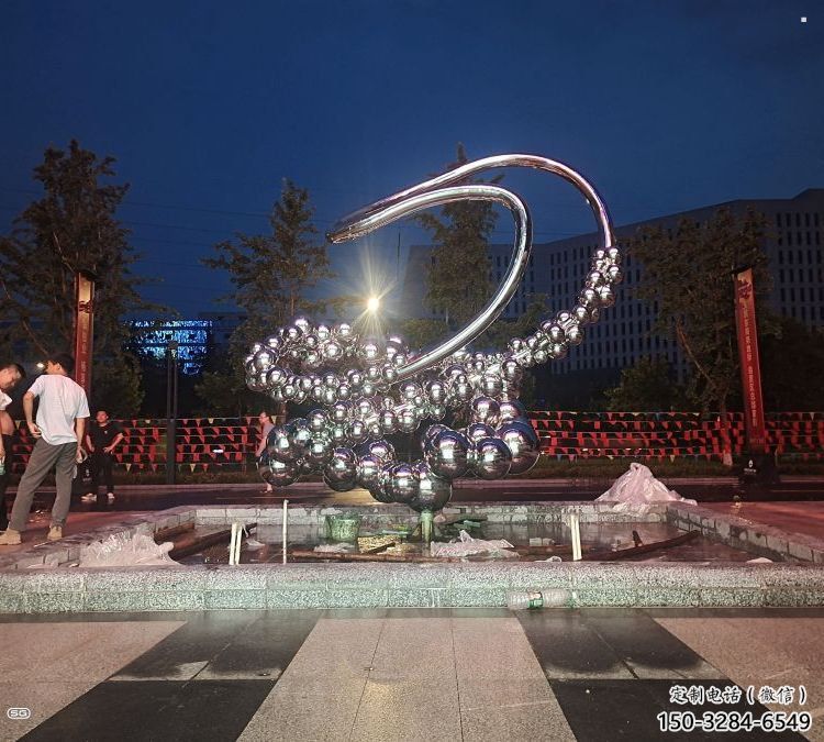 原子球雕塑選用，彩鋼制作，不銹鋼原子球雕塑制造商