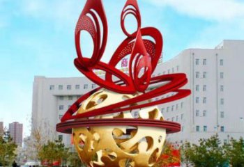 鏤空球雕塑展品，街頭雕塑，烤漆鏤空球雕塑供需