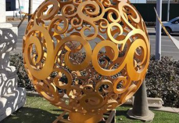 鏤空球雕塑制作，廣場雕塑，烤漆鏤空球雕塑廠家