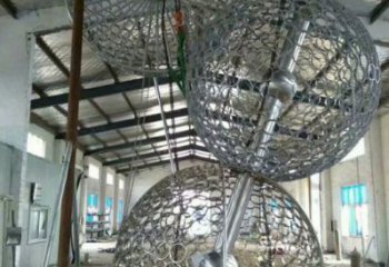 空心球雕塑點擊，景觀雕塑，鏤空空心球雕塑制作