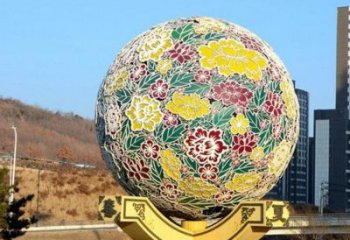 花球雕塑生產商，小區雕塑，筑不銹鋼花球雕塑優價
