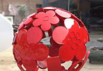 花紋球雕塑制作，景觀雕塑，不銹鋼花紋球雕塑常用