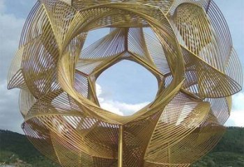 鏤空繡球雕塑預(yù)定，彩鋼制作，不銹鋼繡球雕塑制作