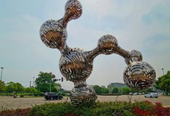 原子球雕塑廠，鏤空工藝，不銹鋼原子球雕塑精選