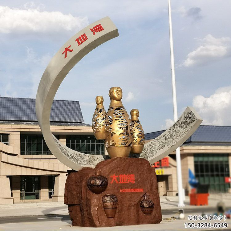 房地產(chǎn)酒瓶雕塑，仿古景觀雕塑，噴砂制造