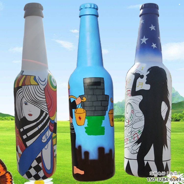 啤酒瓶雕塑供求，景區(qū)案例，景觀玻璃鋼啤酒瓶雕塑精選
