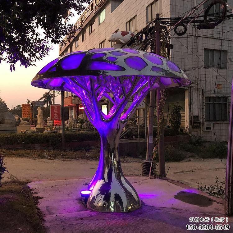 燈光樹雕塑精品，景觀雕塑，不銹鋼燈光蘑菇樹雕塑生產(chǎn)商