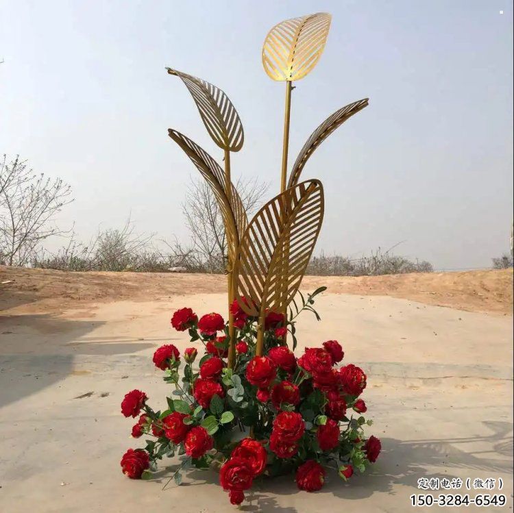 芭蕉葉雕塑定價，拉絲工藝，不銹鋼芭蕉葉雕塑制作