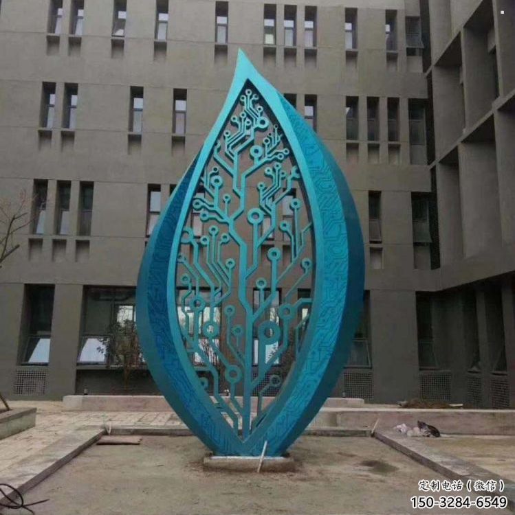 樹葉雕塑制作，景區(qū)雕塑，不銹鋼烤漆樹葉雕塑精選