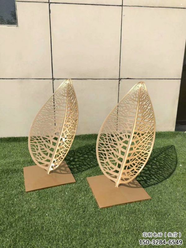 鏤空樹葉雕塑精選，陸地擺件，各類鐵藝樹葉雕塑廠家