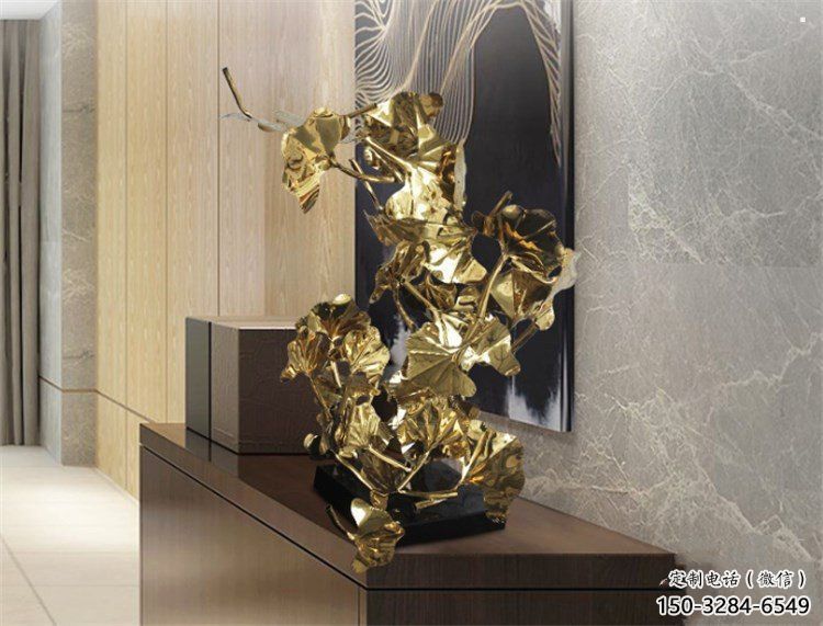 銀杏葉雕塑生產，城區小品，不銹鋼銀杏葉雕塑標準