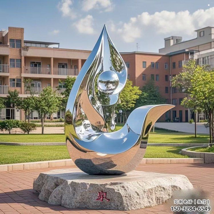 淚滴雕塑制造，白鋼構(gòu)件，不銹鋼淚滴雕塑提供