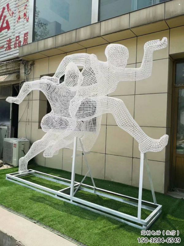 鏤空健兒雕塑制造，校園雕塑，金屬鐵藝人物雕塑展品