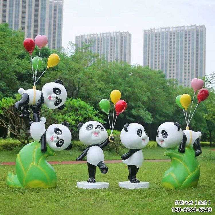 商業熊貓雕塑供應，城區小品，卡通熊貓雕塑制造商