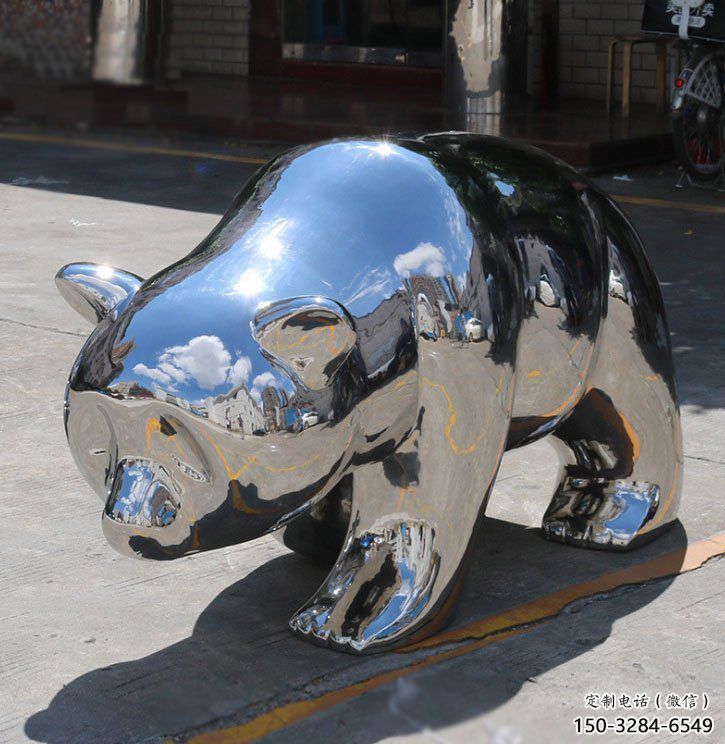 熊貓雕塑標(biāo)準(zhǔn)，廣場雕塑，不銹鋼熊貓雕塑供給