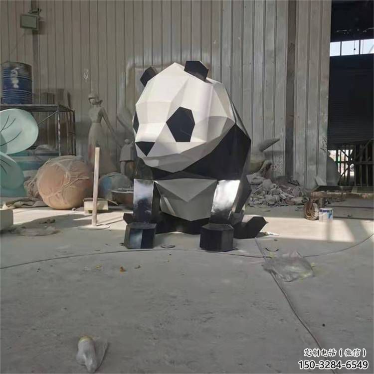 熊貓雕塑精選，陸地擺件，公園切面熊貓雕塑精品