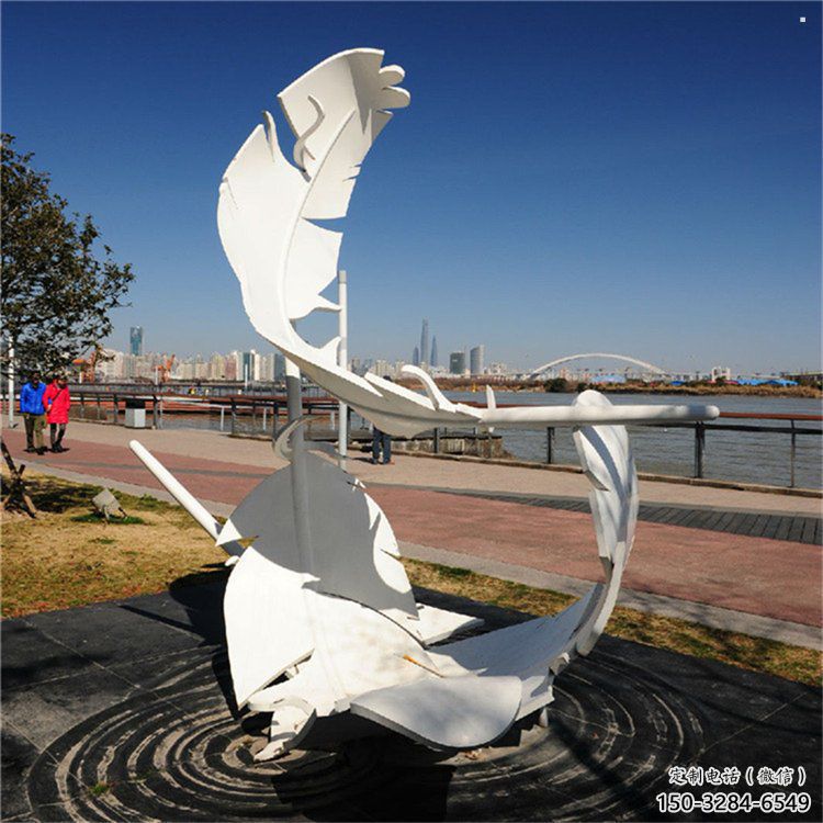 羽毛雕塑選用，小區擺件，大型烤漆羽毛雕塑公司