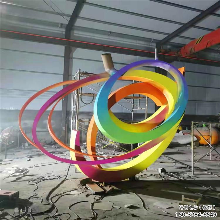 雙環雕塑供給，校園雕塑，不銹鋼雙環雕塑工藝供求