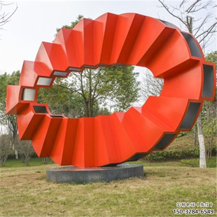 小圓環(huán)雕塑生產(chǎn)商，街頭藝術(shù)，藝術(shù)烤漆圓環(huán)雕塑精選