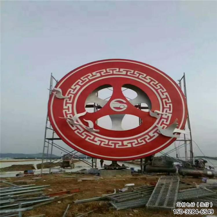 圓環雕塑點擊，景觀雕塑，別墅烤漆圓環雕塑供求