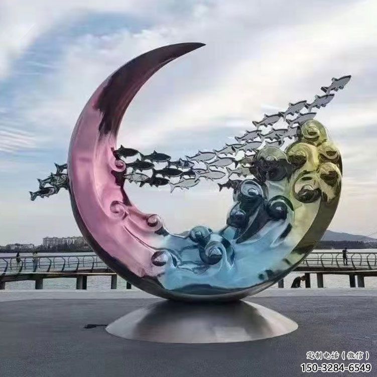 圓環(huán)雕塑制作，村標概念，烤漆圓環(huán)雕塑專供