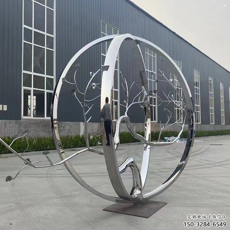 圓環(huán)樹(shù)雕塑優(yōu)選，陸地?cái)[件，不銹鋼圓環(huán)樹(shù)雕塑供應(yīng)