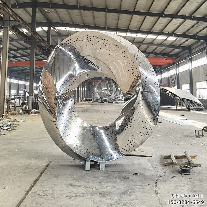 圓圈雕塑提供，園林裝飾，小區不銹鋼圓圈雕塑承接