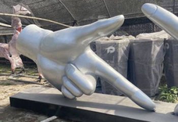 剪刀手雕塑訂做，校園雕塑，不銹鋼剪刀手雕塑廠家