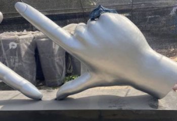 剪刀手雕塑供應，城市裝飾，彩色不銹鋼剪刀手雕塑優選