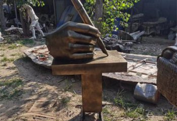 手握鋼筆雕塑供需，多彩藝術(shù)，仿銅手握鋼筆雕塑制造商