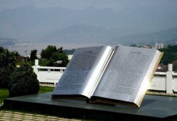 書本雕塑通用，花園小品，廣場(chǎng)不銹鋼書本雕塑制作