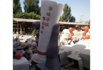 手卷雕塑觀賞型，露天雕塑，玻璃鋼手卷雕塑訂做廠家