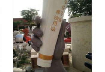 手卷雕塑異型廠家，城市裝飾，玻璃鋼手卷雕塑定做