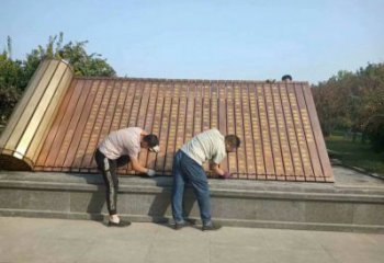 書卷雕塑，仿古景觀雕塑，仿古擺件