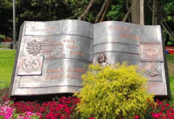 銅書本雕塑選用，景區案例，銅書本雕塑廠家通用