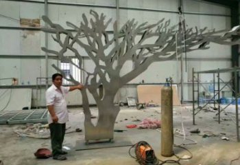 抽象鏤空樹雕塑，小區雕塑，鏤空剪紙樹雕塑廠家