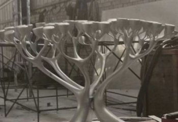 燈光樹雕塑點擊，地標擺件，金屬燈光蘑菇樹雕塑承接