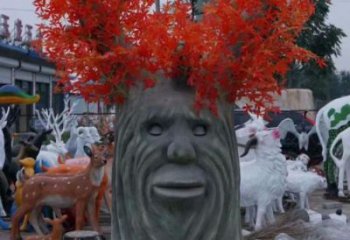 仿真樹雕塑制作，彩繪工藝，玻璃鋼仿真樹雕塑定價