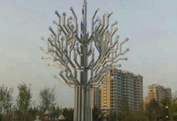 風鈴樹雕塑定制，小區擺件，不銹鋼風鈴樹雕塑服務商