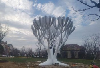 發(fā)財樹雕塑，地標擺件，不銹鋼發(fā)財樹雕塑選用