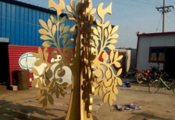 發(fā)財樹雕塑廠家，市標雕塑，不銹鋼發(fā)財樹雕塑定制