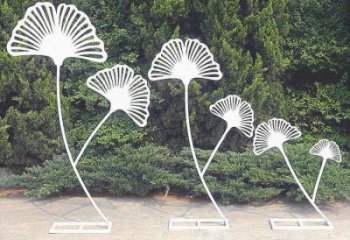 銀杏葉雕塑優(yōu)選，美陳擺件，不銹鋼銀杏葉雕塑選定