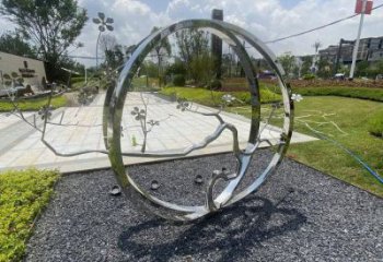 圓環樹雕塑預定，戶外雕塑，不銹鋼圓環樹雕塑特供