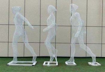 體育人物雕塑供求，景觀雕塑，鏤空鐵藝人物雕塑優(yōu)選