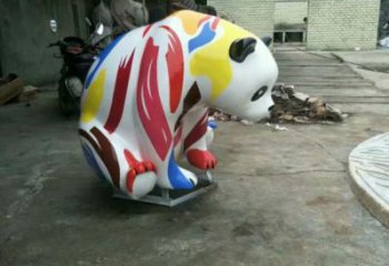 公共熊貓雕塑訂做，城市裝飾，庭院彩繪熊貓雕塑展品